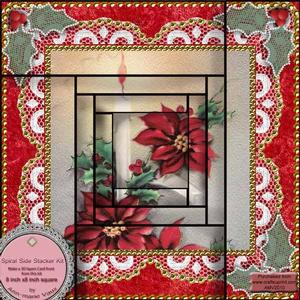 Christmas Candle Spiral Edge Stacker 8x8 Card Front Kit