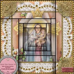 Mary and Baby Jesus Spiral Edge Stacker 8x8 Card Front Kit