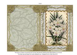 White Orchids Matching Spiral 7x5inch Folded Card