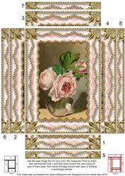 Pink Rose Vase Spiral Edge Stacker 7x5in Card Front