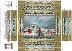Christmas Rooftops Spiral Edge Stacker 7x5in Card Front