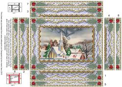 Christmas Church 1 Spiral Edge Stacker 7x5in Card Front