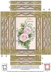 Anniversary Roses Spiral Edge Stacker 7x5in Card Front
