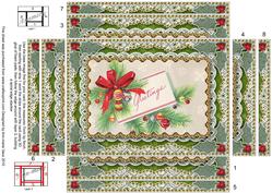 Xmas Greeting Bouquet Spiral Edge Stacker 7x5in Card Front