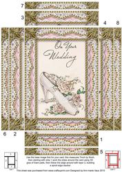 Wedding Shoe Spiral Edge Stacker 7x5in Card Front