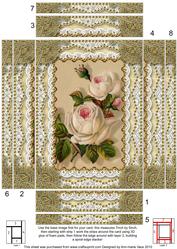 Vintage White Rose Spiral Edge Stacker 7x5in Card Front