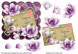 Purple Magnolia Celebrate in Style 6in Decoupage Step by Step