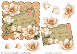 Peach Magnolia In my Prayers 6in Decoupage Step by Step
