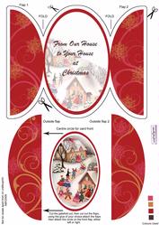 Christmas Our House to Yours Round Gatefold Card & Topper