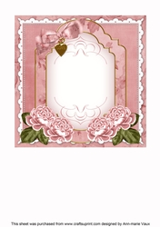 Pink Rose Fancy Floral 7inch Insert Panel