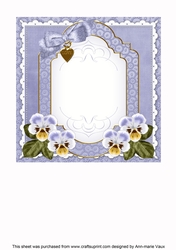 Blue Pansy Fancy Floral 7inch Insert Panel