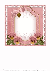Pink Pansy Fancy Floral 7inch Insert Panel