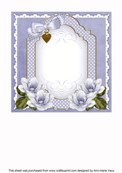 Blue Magnolia Fancy Floral 7inch Insert Panel