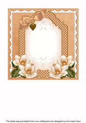 Burnt Orange Magnolia Fancy Floral 7inch Insert Panel