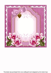 Cerise Magnolia Fancy Floral 7inch Insert Panel