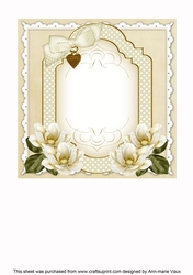 Cream Magnolia Fancy Floral 7inch Insert Panel