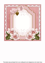 Pink Magnolia Fancy Floral 7inch Insert Panel