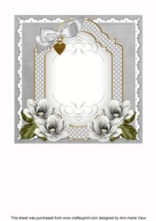 Silver Magnolia Fancy Floral 7inch Insert Panel