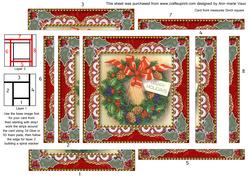 Christmas Holiday Wreath Spiral Edge Stacker Card Front