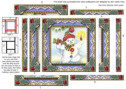 Snowman 1 Spiral Edge Stacker Card Front