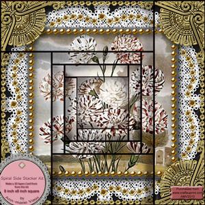 Black Carnations Spiral Edge Stacker 8x8inch Card Front Kit