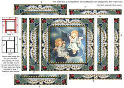 Singing Christmas Angels Spiral Edge Stacker Card Front