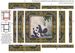 Oriental Pandas Spiral Edge Stacker Card Front