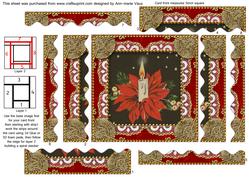 Christmas Candle Bouquet 2 Spiral Wavy Edge Card Front