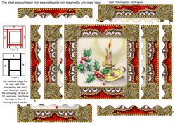 Christmas Candle 2a Spiral Wavy Edge Stacker Card Front