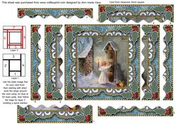 Christmas Choirboy Knocking 2 Spiral Wavy Edge Card Front