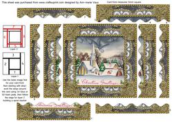 Christmas Church 1 Spiral Wavy Edge Stacker Card Front