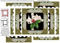 Holly Greetings 2 Spiral Wavy Edge Stacker Card Front