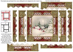 Christmas Village 1 Spiral Wavy Edge Stacker Card Front