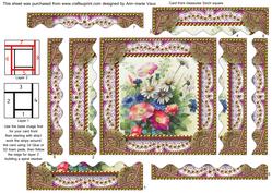 Wildflowers Spiral Wavy Edge Stacker Card Front