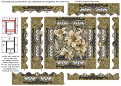White Lillies 1 Spiral Wavy Edge Stacker Card Front
