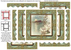 Oriental Water Lily Spiral Wavy Edge Stacker Card Front