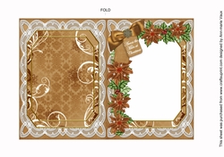 Snow Village Across the Miles 7x5in Fancy Lace Foldable Insert