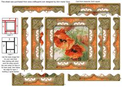 Poppies 2 Spiral Wavy Edge Stacker Card Front