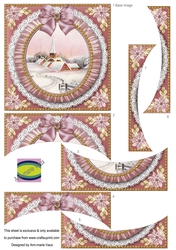 Village Church Pink Ruffle 5in Centre O Stacker