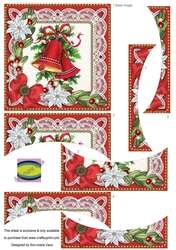 Christmas Bells Red Poinsettia 5in Centre O Stacker