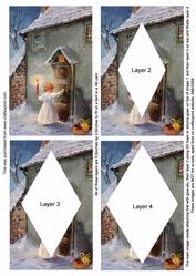 Christmas Candle Boy Easy Diamond Tunnel Sheet