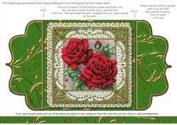 Beautiful Red Roses 1 Lace Bracket Wrap Card