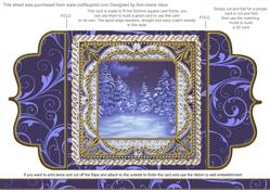 Blue Christmas Trees Lace Bracket Wrap Card