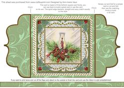 Christmas Candle Lantern 1 Lace Bracket Wrap Card
