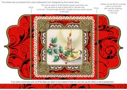 Christmas Candle Lace Bracket Wrap Card