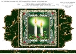 Christmas Candle 3 Lace Bracket Wrap Card