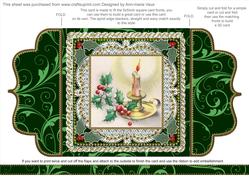 Christmas Candle 2 Lace Bracket Wrap Card
