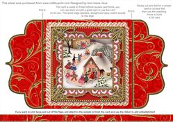 Christmas Party House 1 Lace Bracket Wrap Card