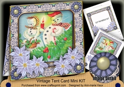 Snow Couple Vintage 7inch Tent Card Mini Kit