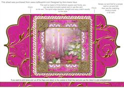 Pink Poinsettia 1 Lace Bracket Wrap Card